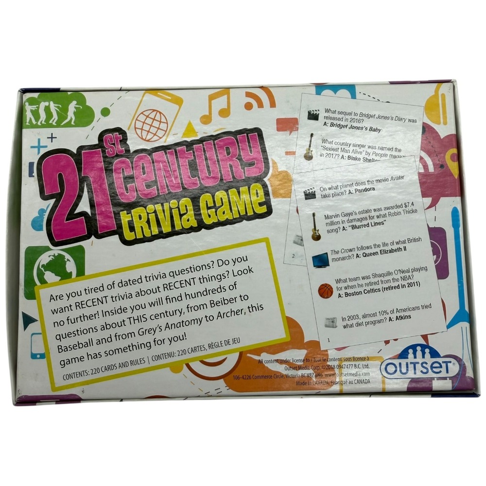Outset Media 21st Century Trivia Game All About This Century Ages 12+ 220 Cards - Picture 6 of 7